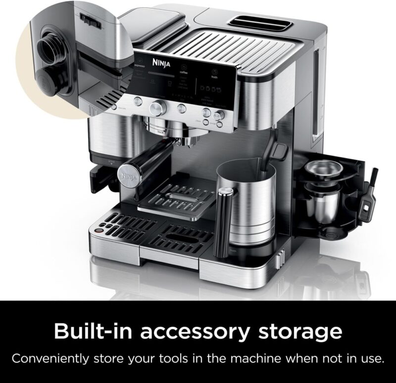 Ninja Luxe Premier 3-in-1 Coffee Machine – Espresso, Cold Brew & Latte Maker with Grinder, Milk Frother & Auto Presets | Silver | ES601UK - Image 6