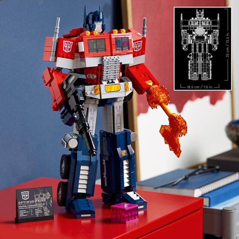 LEGO Icons Optimus Prime Transformers Set 10302 – 2-in-1 Robot and Truck Collectible Model Kit for Adults with Weapons & Accessories – Build & Display Autobot Leader – 1,508 Pieces - Image 9