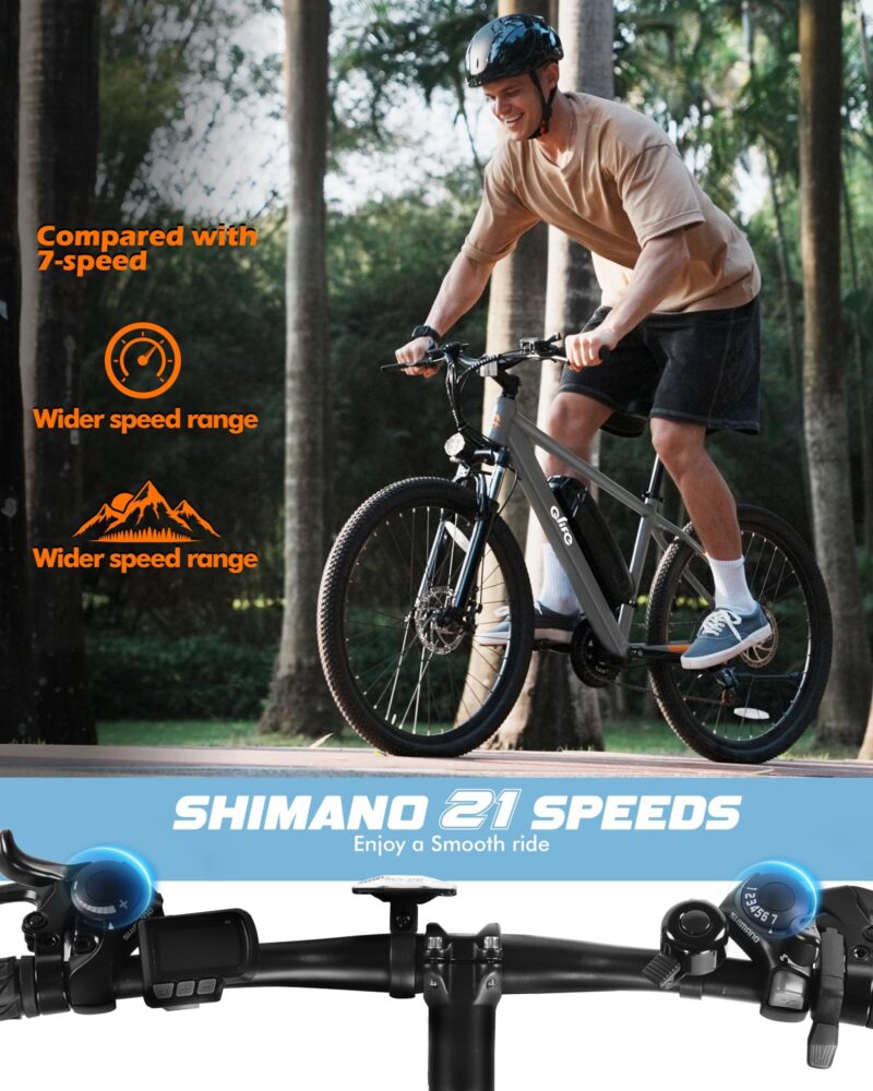 Racer Electric Bike for Adults - 21-Speed Mountain Lightweight Ebike with Peak 750W 22MPH Brushless Motor, 375Wh Removable Battery, 26X2.1 Tire Step Over E-MTB, Up to 40 Miles - Image 44